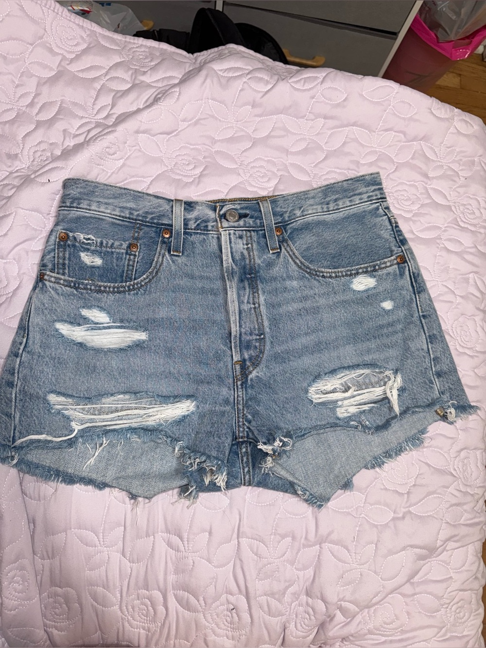 Levi Denim Shorts - Light Blue